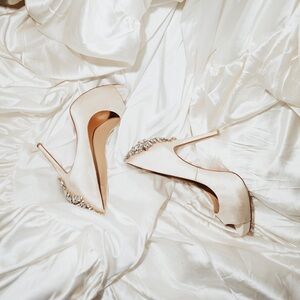 Ivory wedding Embellished Peep-Toe Heels